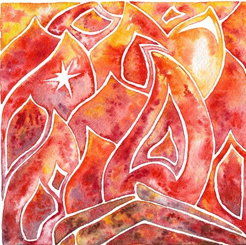 Wasserzeichen des Elements Feuer