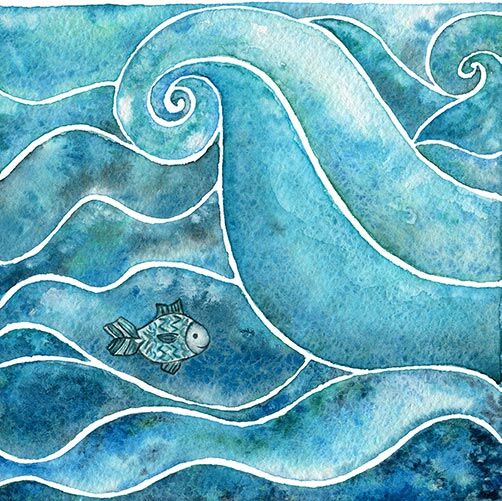 Wasserzeichnung des Elements Wasser