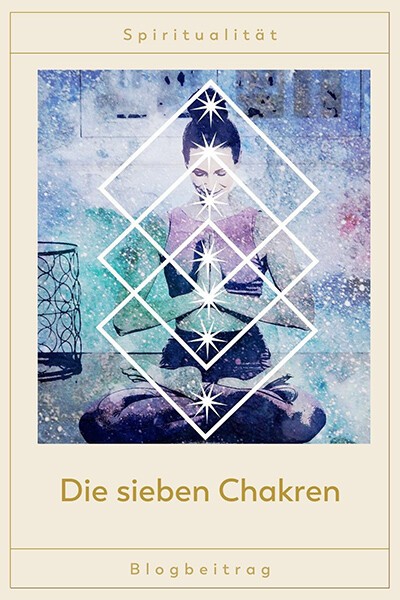 Die sieben Chakren Eine Yogi meditiert, vor ihr sind die sieben Chakren zu sehen